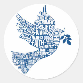Sticker: Instrumente des Friedens (St. Francis) Runder Aufkleber