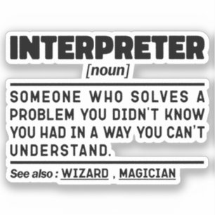Sticker Interprète Noun Spécialiste de la traduction