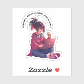 Sticker Introverti, pas invisible (juste en train de regar