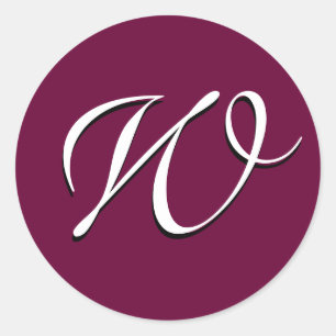 Sticker Invitation Monogram Personnalisable_wine_W
