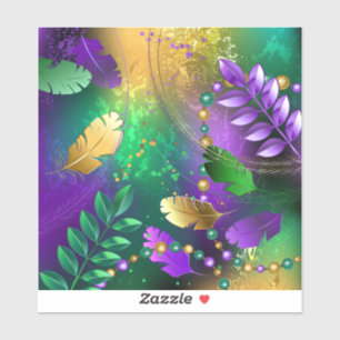Sticker Iridescente mardi gras arrière - plan avec perles