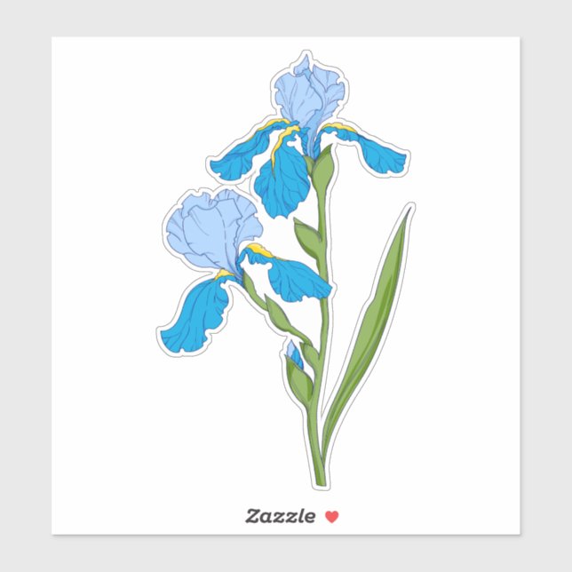 Sticker iris bleu (Feuille)
