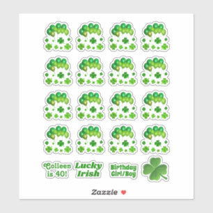Sticker Irish Green Balloons Mars fête d'anniversaire
