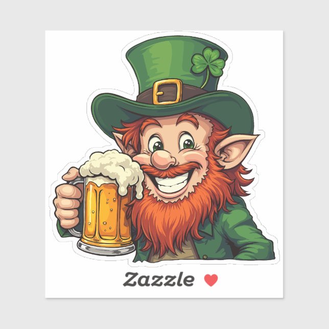 Sticker Irish Leprechaun - Saint Patrick's Day (Feuille)