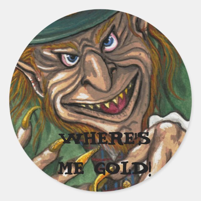 Sticker irlandais LEPRECHAUN (Devant)