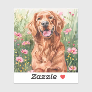 Sticker irlandais Setter Watercolor