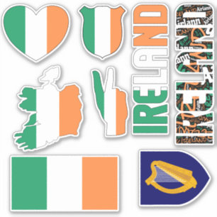 Sticker Irlande Extraordinaire Forme les symboles nationau