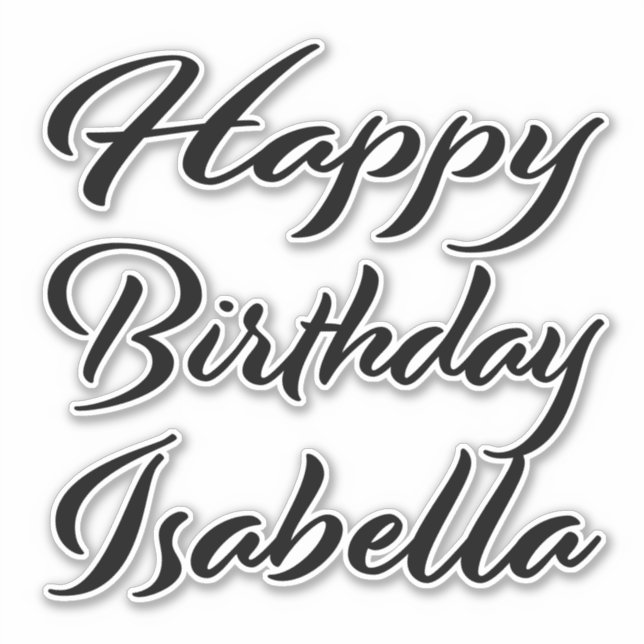 Sticker Isabella Nom Prénom Anniversaire de la Broderie no (Devant)