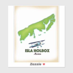 Sticker Isla Holbox Mexique affiche de voyage