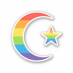Sticker Islam Crescent & Star Muslim LGBTQ Gay pride Drape