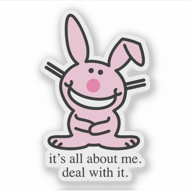 Sticker It's all about me deal with it funny bunny Mug (Devant)