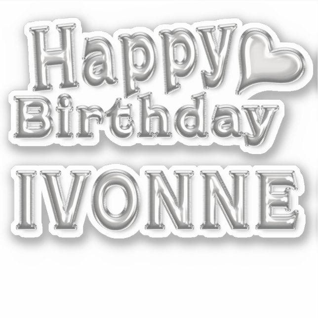 Sticker Ivonne Happy Birthday (Devant)
