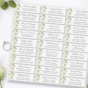 Sticker Ivory White Roses Floral Mariage Adresse d'hôte