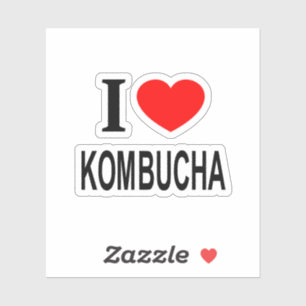 Sticker J'❤️ KOMBUCHA J'AIME KOMBUCHA JE ❤️ KOMBUC Vinyle