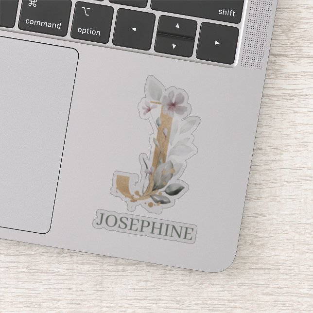 Sticker J Monogram Floral Personnalisé (Détail)