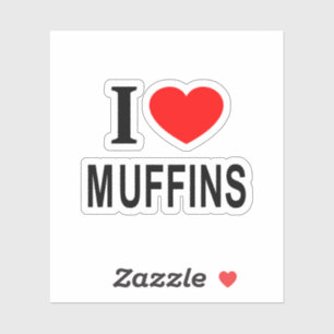 STICKER J'❤️ MUFFINS J'AIME MUFFINS J'AI LE COEUR POUR MUF
