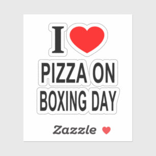 STICKER J'❤️ PIZZA LE JOUR DE LA BOXE J'AIME PIZZA SUR BOÎ