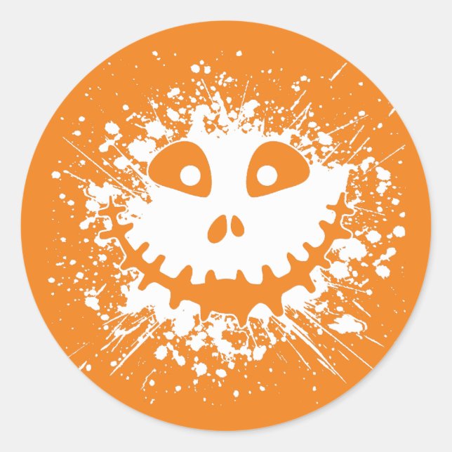 Sticker Jack-O'-Lantern pour Halloween souriant (Devant)