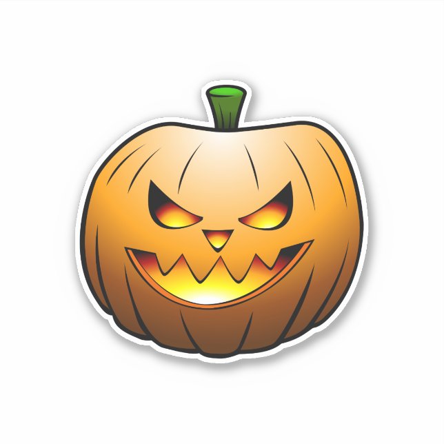 Sticker Jack O'lantern Citrouille d'Halloween (Devant)