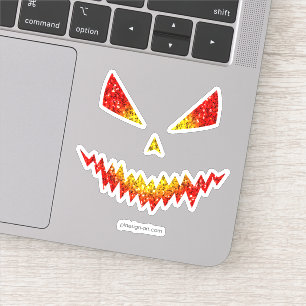 Sticker Jack O'Lantern face étincelante Halloween