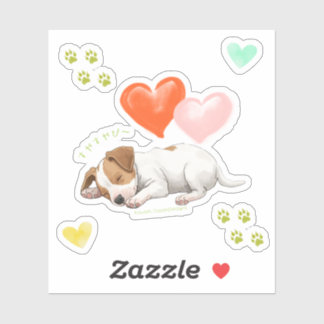 Sticker Jack Russell Terrier 寝ている姿がかわいい子犬ちゃん♡オリジナルステッカー