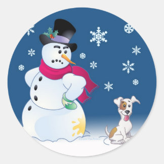 Sticker Jack Russell Terrier et Snowman