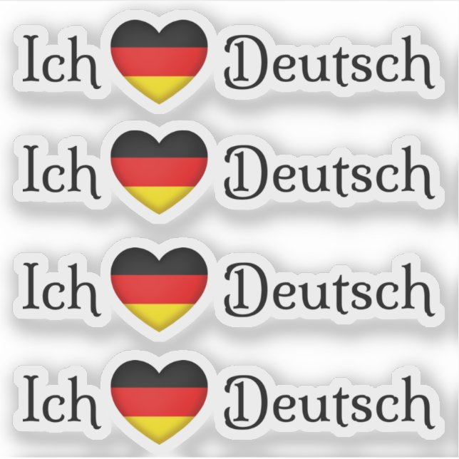 Sticker "J'adore l'allemand" Matière préférée de l'école d (Devant)