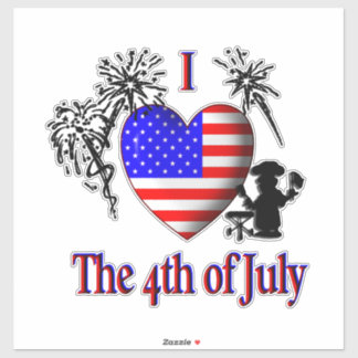 Sticker J'adore le 4 juillet