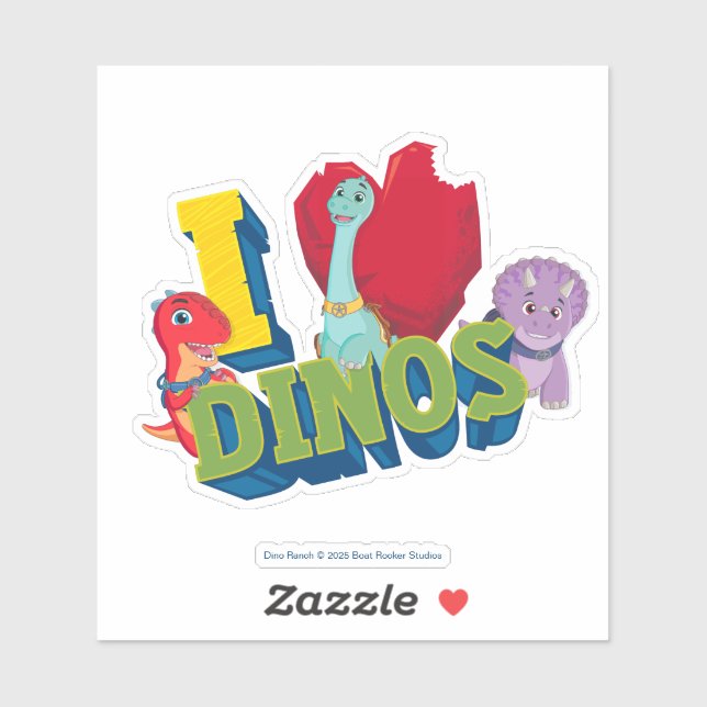 Sticker J'adore les dinos | Dino Ranch (Feuille)