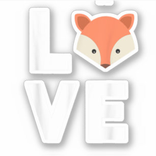 Sticker J'adore les renards Renard mignon Renard drôle J'a