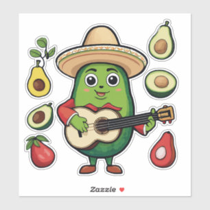 Sticker J'adore manger de l'avocat