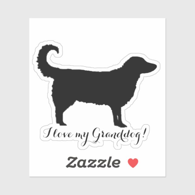 Sticker J'adore mon petit-chien ! (Feuille)