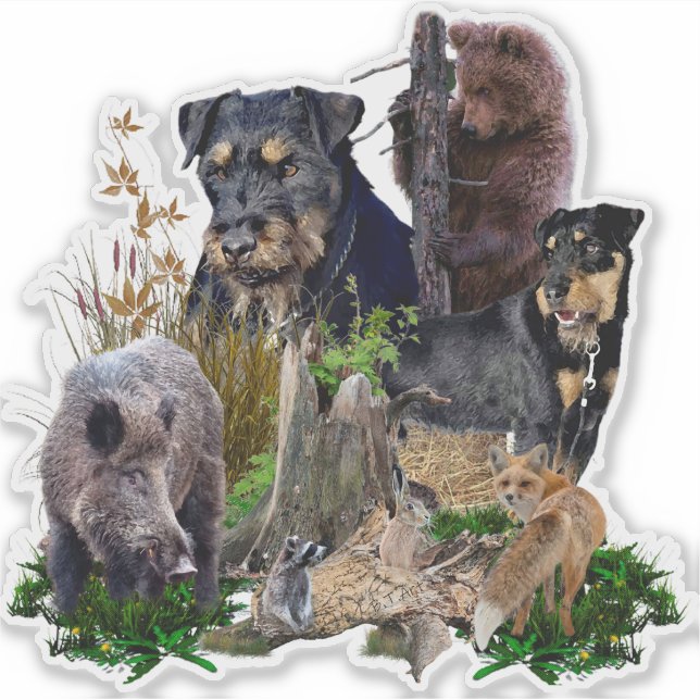 Sticker Jagdterrier Apache c. Renbrad. (Devant)