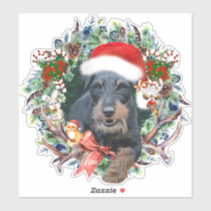 Sticker Jagdterrier, Joyeux Noël