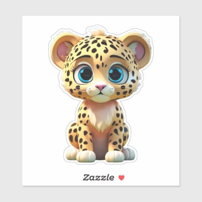 Sticker jaguar sauvage (Feuille)