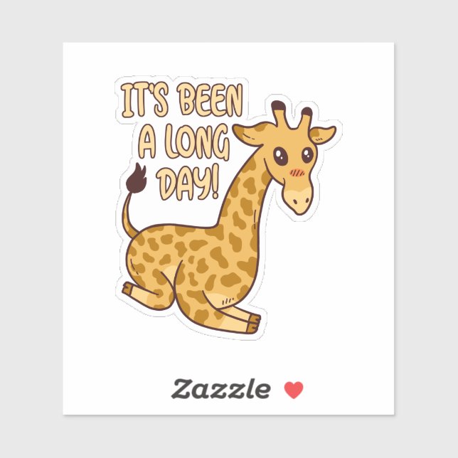Sticker J'Ai Été Une Giraffe De Longue Journée (Feuille)
