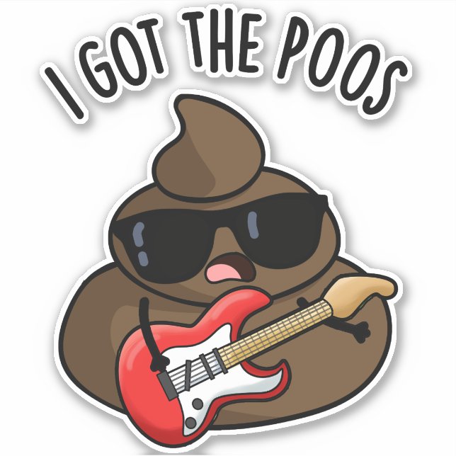 Sticker J'Ai Le Poos Funny Poop Blues Pun (Devant)