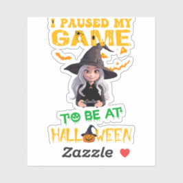 Sticker J'ai suspendu mon jeu pour être à Halloween