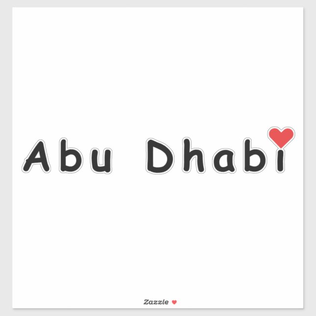 Sticker J'aime Abu Dhabi (Feuille)