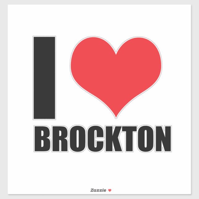 Sticker J'aime Brockton (Feuille)