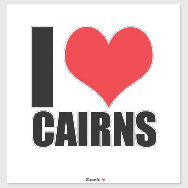 Sticker J'aime Cairns (Feuille)