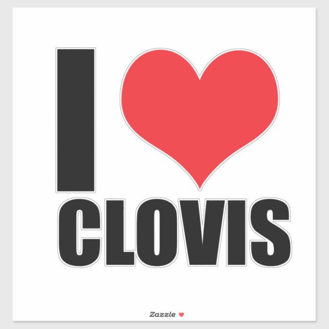 Sticker J'aime Clovis (Feuille)