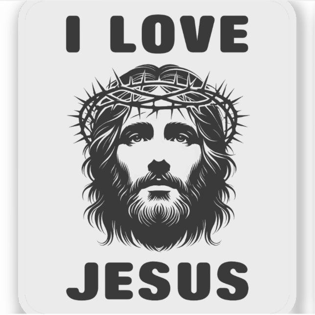 Sticker J'aime Jésus (noir) (Devant)