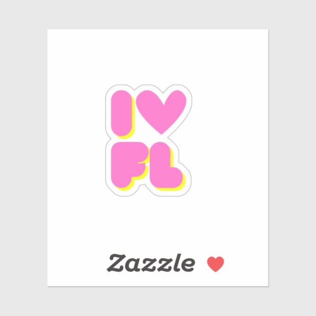 Sticker J'aime la Floride (Feuille)