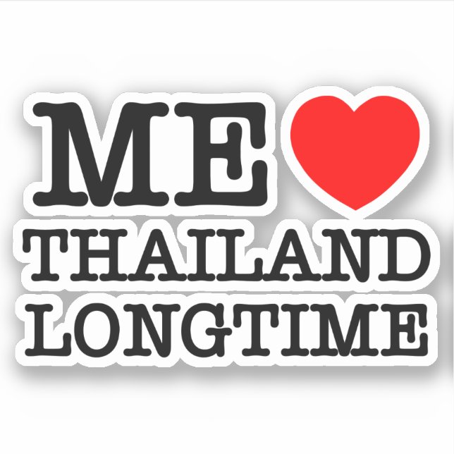 STICKER J'AIME LA THAÏLANDE LONGTEMPS (Devant)