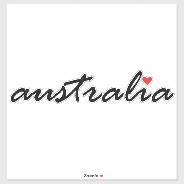 Sticker J'aime l'Australie (Feuille)