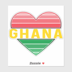 Sticker J'aime le Ghana, le coeur ghanéen