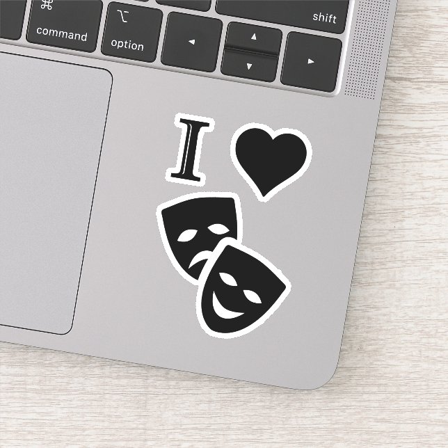 Sticker J'aime le théâtre (Détail)