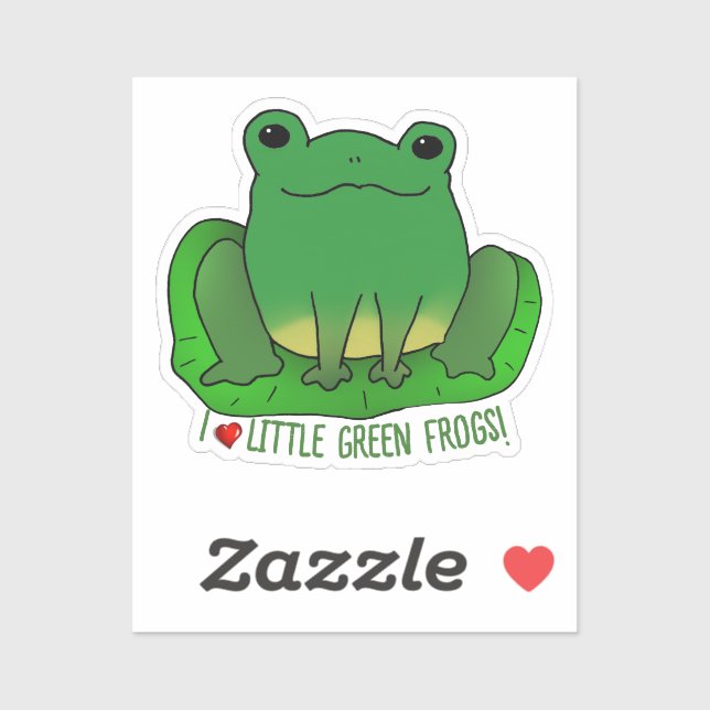 Sticker J'aime les grenouilles (Feuille)