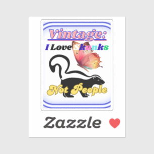 Sticker J'aime les mouffettes, pas les gens